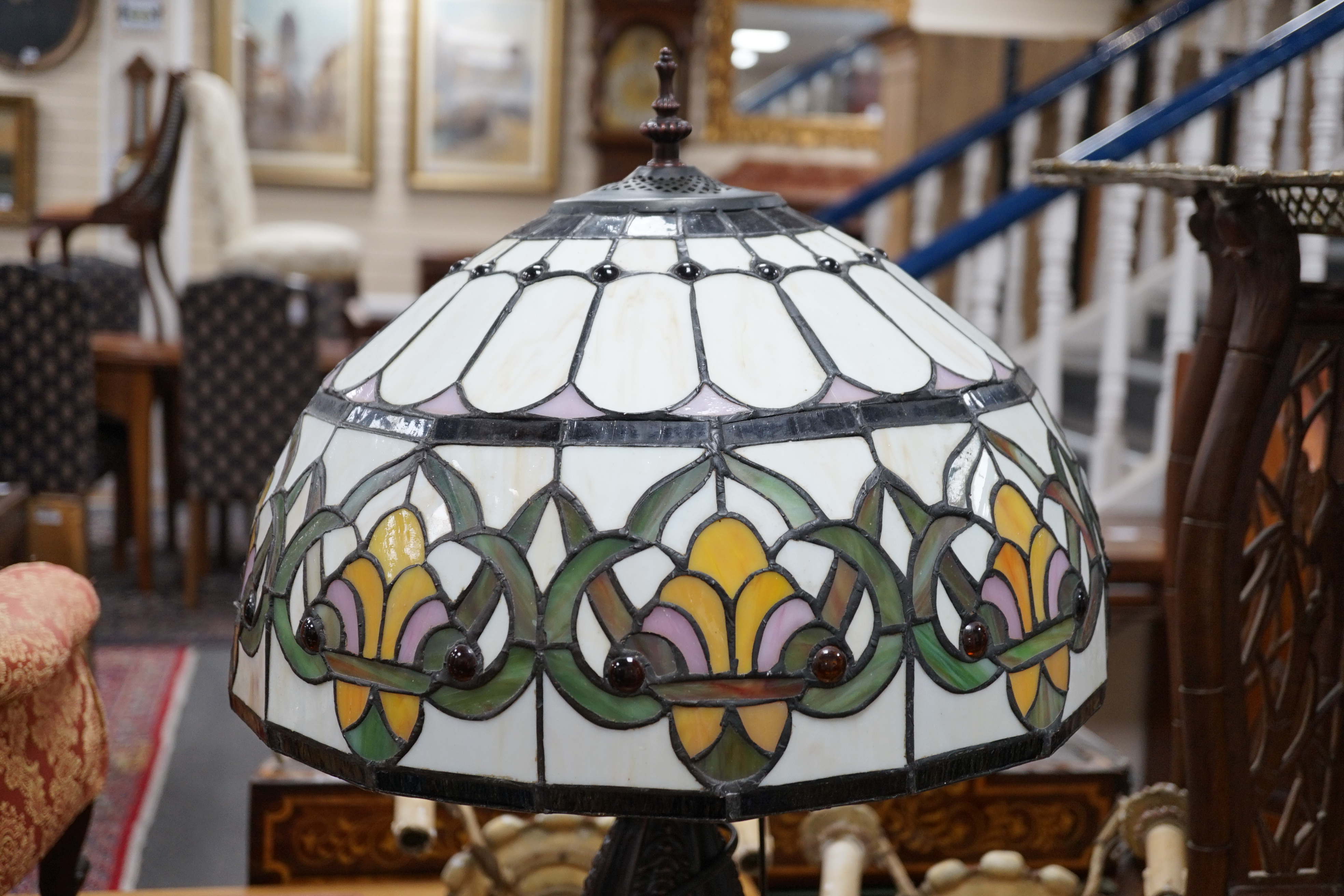 A Tiffany style table lamp, 60cm high